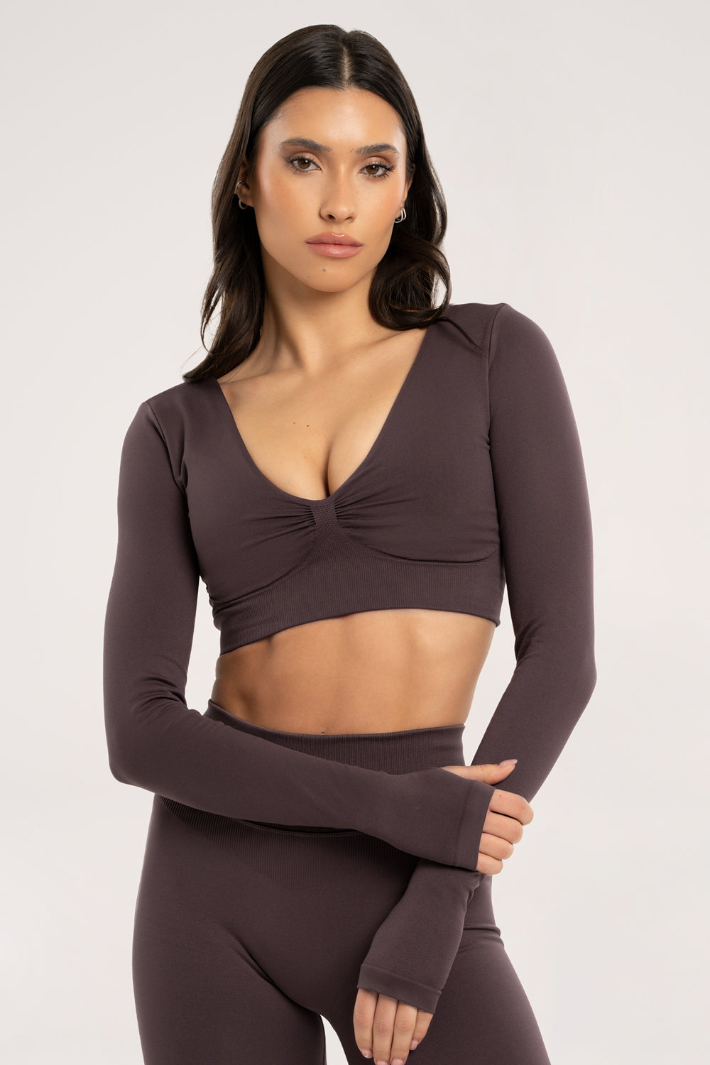 LONGSLEEVE Z ODYTYMI PLECAMI CACAO