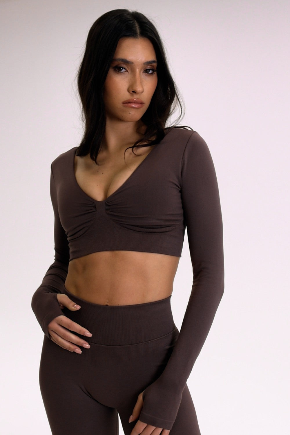 LONGSLEEVE Z ODYTYMI PLECAMI CACAO